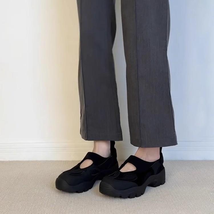 Self-kept Version~ Thick-soled Inner Height Increase Outer Wear Sports Mary Jane Shoes Women's Word with Thick-soled Round Head Lazy Single Shoes