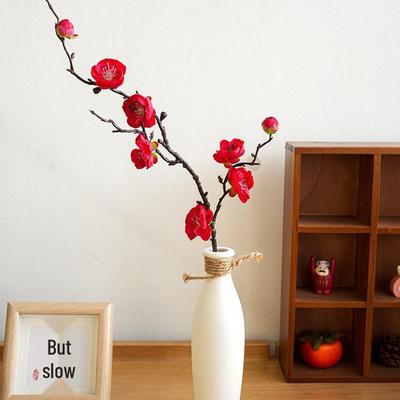 Künstliches Blumenvasen-Set mit Pflaumenblüten - Tischdekoration für Zuhause, Teehaus oder Restaurant.