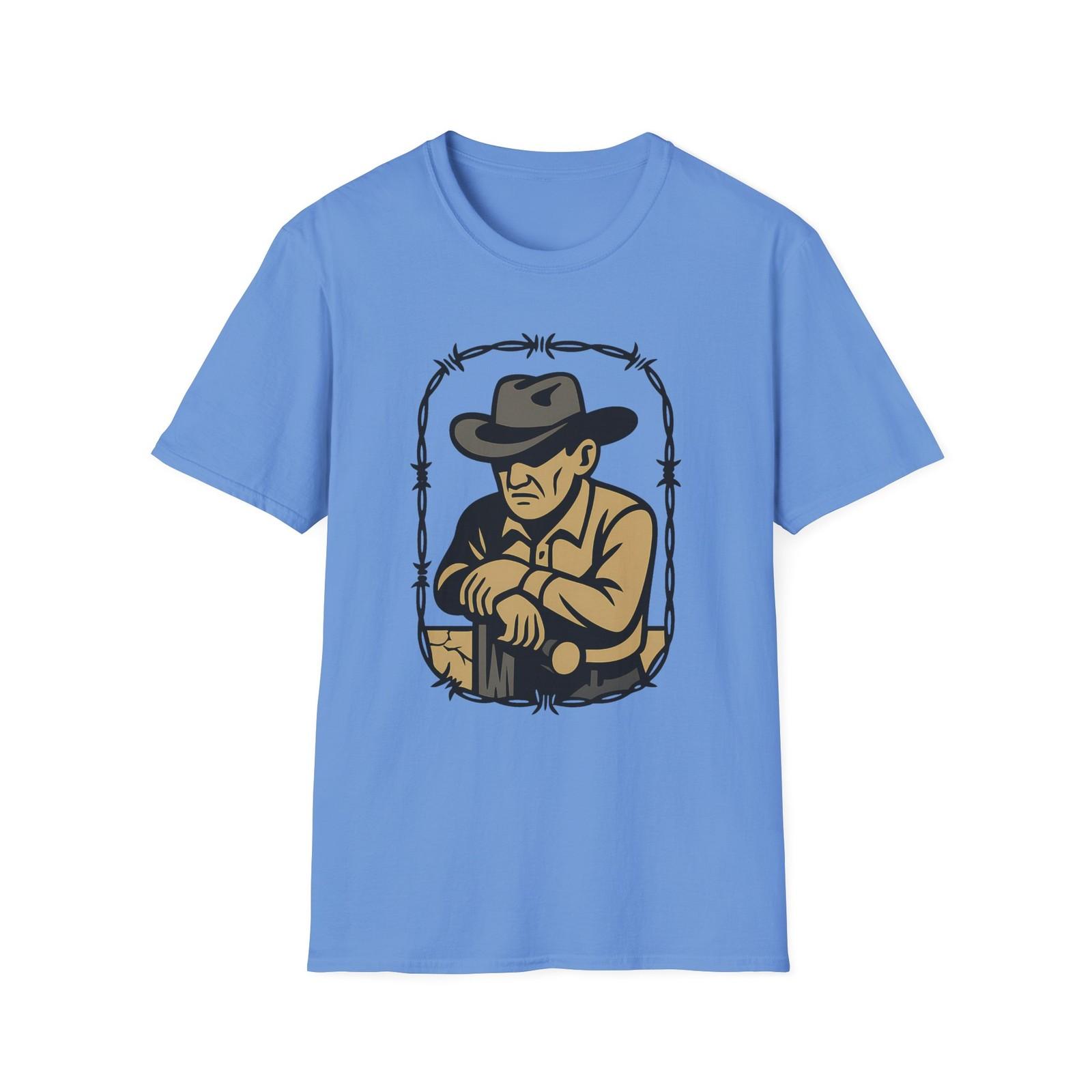 Unisex Softstyle T-Shirt Mens Womens Tees Top Lone Cowboy Minimal Western Grit Sad Aesthetic Tee XL