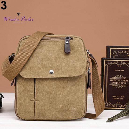 Outdoor-Reise-Canvas-Umhängetasche für Herren, lässige Umhängetasche mit Reißverschluss, Tragetasche