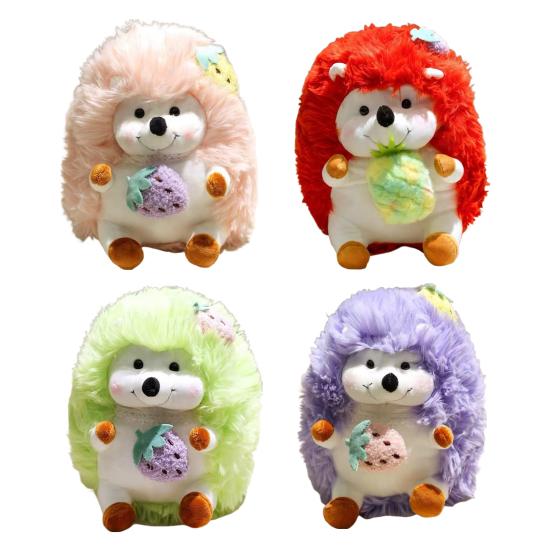 Yousheng Fruit Hedgehog Plush Toy Strawberry Pineapple Animal Plushie Stuffed Doll Pillow Home Office Bedroom Sofa Couch Decoration Kids Adults