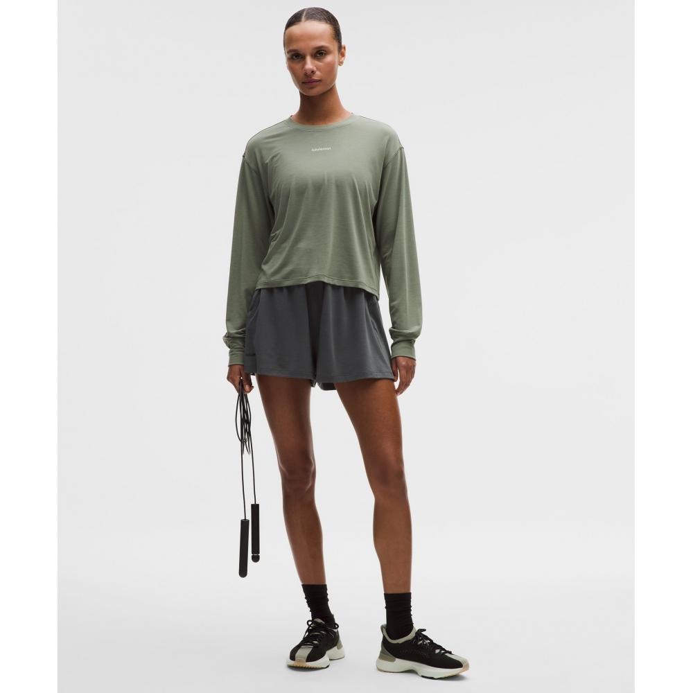 Lululemon Jersey Training Long Sleeve Shirt Wordmark Willow Leaf