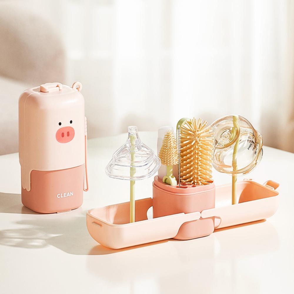 Soft Bristles Baby Bottle Brush Set Silicone Feeding Bottle Cleaners  Newborn Care