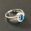London Blue Topaz Oval Gemstone With 925 Sterling Silver Ring For Men's #B213 JL375675938123