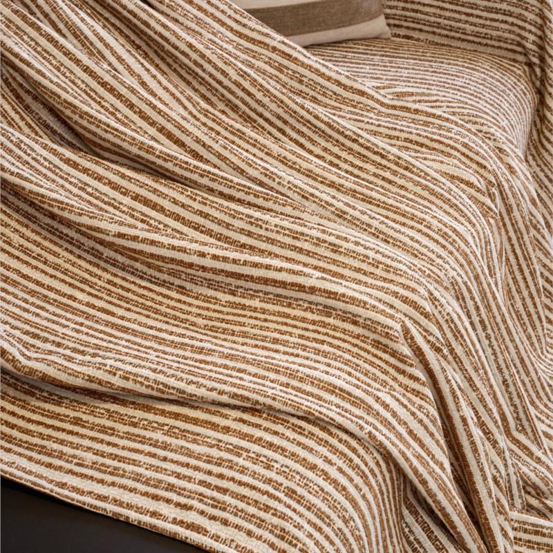 All-Season Universal Non-Slip Fit Soft Chenille Striola Couch Cover Cushion Protector One-Piece Full Coverage Sofa Throw Cover