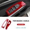 Real Soft Carbon Fiber For Mazda 3 BP 2019 2020 2021 2022 2023- 2025 Mazda3 Axela LHD RHD Front Door Window Lift Panel Sticker bkrna66