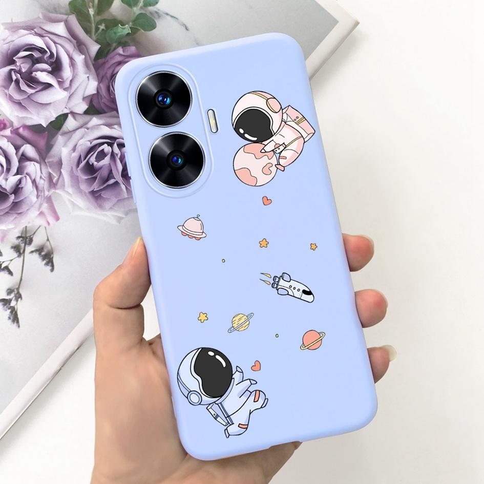Per Custodia OPPO Realme C55 Carino Astronauta Cover Morbida in Silicone Posteriore per Realme C55 RMX3710 C 55 Real me C55 Custodia