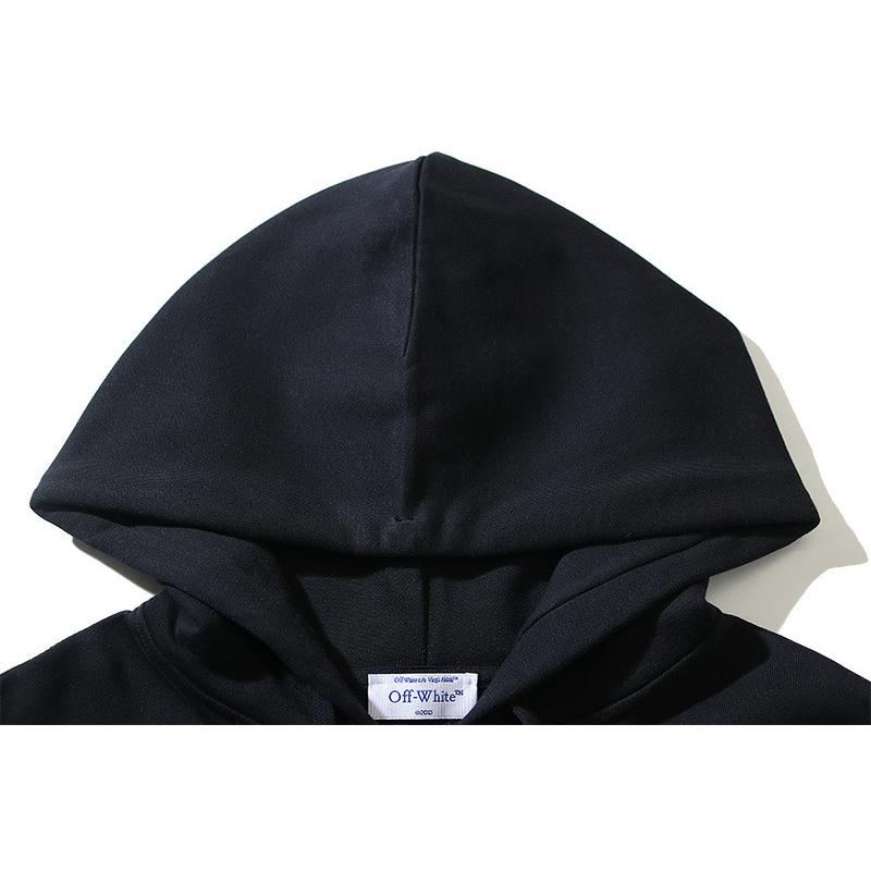 1292 Off-White 2025 Automne/Hiver Nouveau Sweat à capuche zippé pour hommes et femmes avec motif flèche peinture à l'huile imprimé