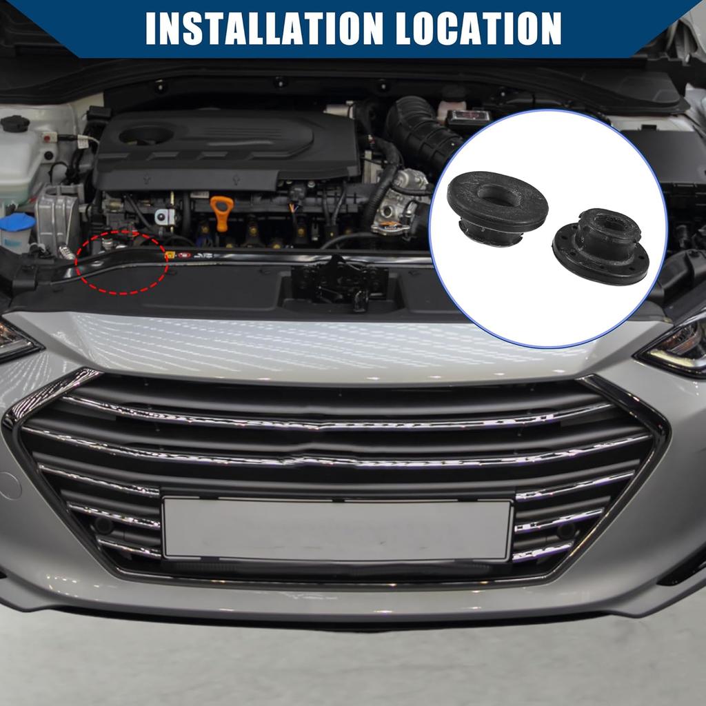 No.25336-F2000 Radiator Lower Insulator Mount Bushing for Hyundai Elantra 2017-2020/Inner Radiator Lower Insulator Moun/Durable Rubber / 2Pcs Black