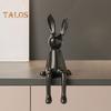 Ceramic Bunny Figurine Sitting Rabbit Sculpture Minimalist Bunny Statue for Counter Desk Bookshelf Home Bar Office Decoration