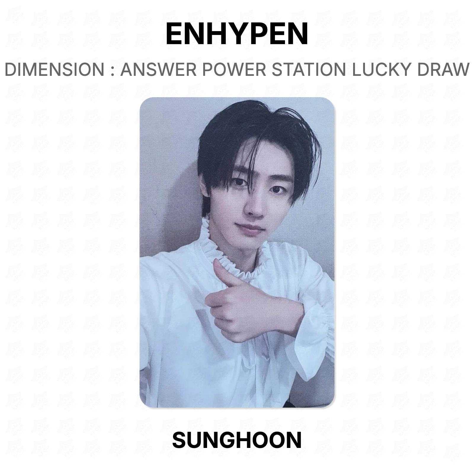 ENHYPEN DIMENSION : ANSWER POWER STATION LUCKY DRAW Official Photocard SUNGHOON