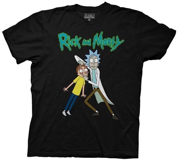 Rick And Morty Show Rick Holding Morty Licensed Adult T-shirt L