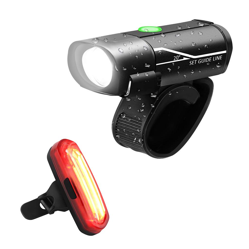 USB Rechargeable Light Set Cycling Front Light+Rear Light чёрный