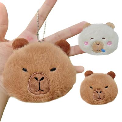 Cute Capybara Plush Keychains Kawaii Fluffy Capibara Bag Pendant Lovely Things Fashion Car Pendant Stuffed Soft Birthday Gift