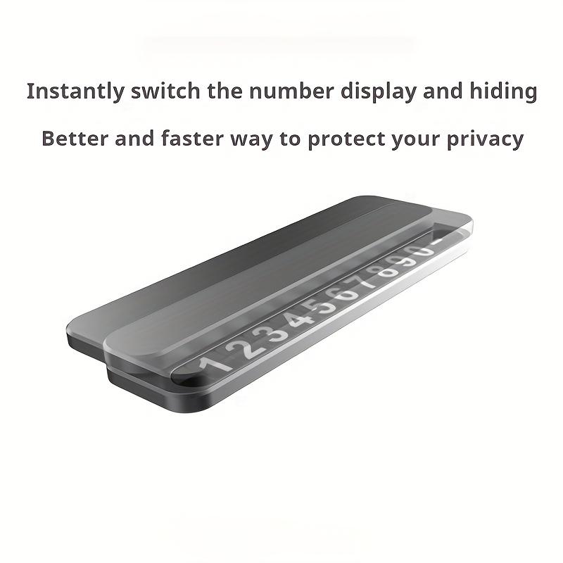 1Pc Temporary Parking Sign, Moving Car Number Plate, New Hidden Phone Number Ornament, Car Number Plate