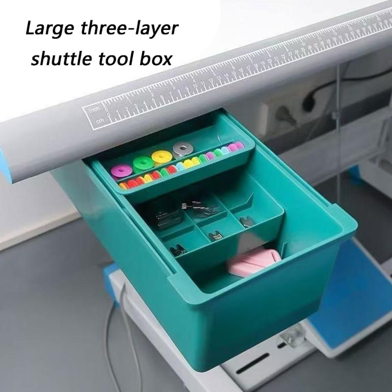 Portable 3 Layer Craft Storage Box with Multiple Compartments for Organized Sewing Tools Large Capacity Organiser