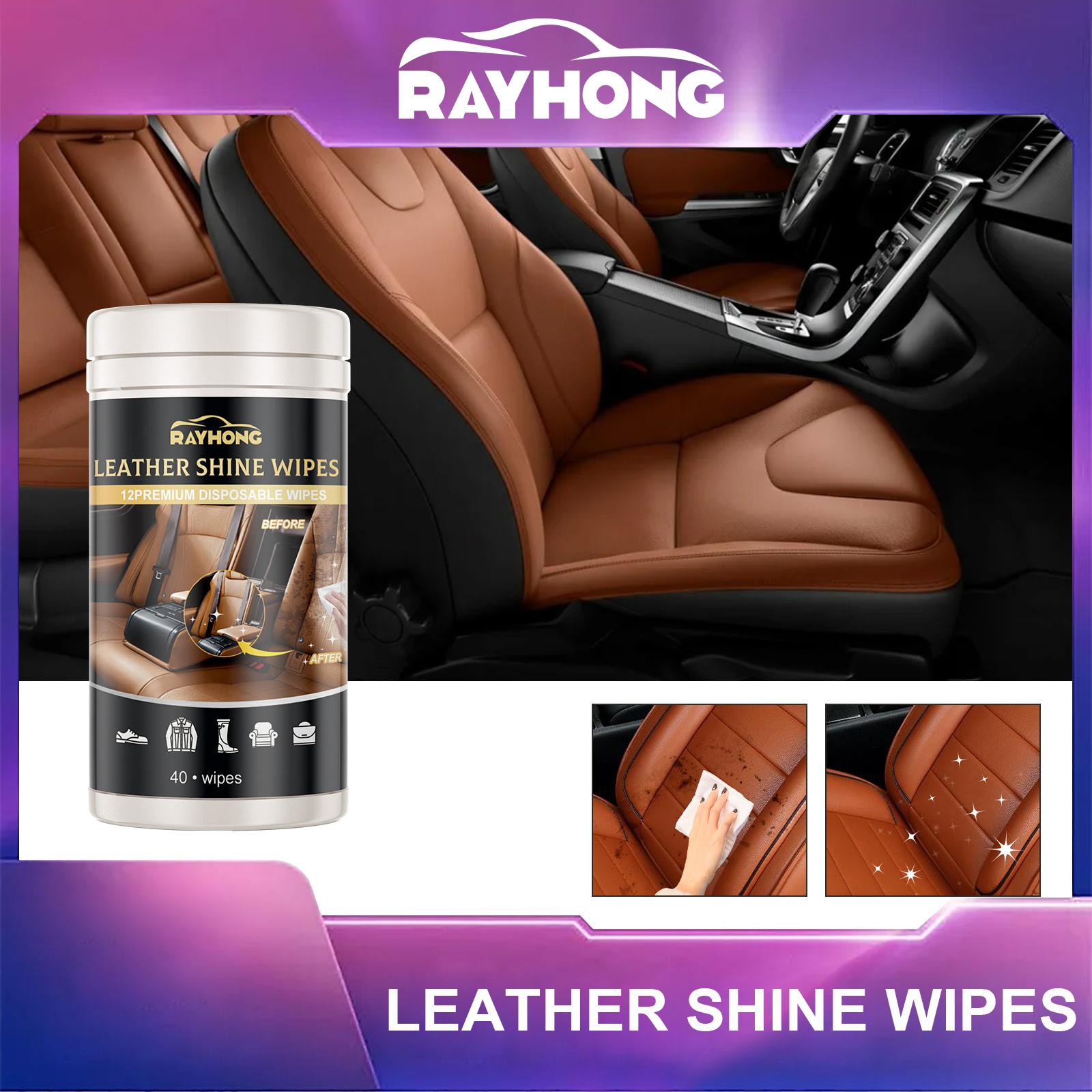 

Салфетки для чистки кожи Rayhong Кожаные диваны Автокресла Кожаная обувь Защита от растрескивания Восстановление Уход за выцветанием Очистка и уход 40pcs
