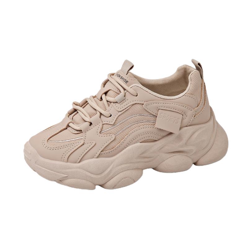 Women New Fashion Platform Sport Shoes Women  New Summer Black Casual Chunky Sneakers Women Mesh Leather Platform Shoes