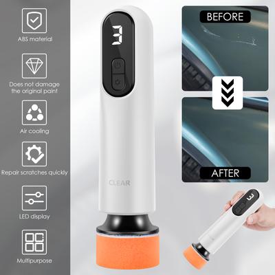 Mini Car Polisher Machine Wireless Handheld Car Waxing Polishing Sanding Machine 3 Adjustable Speeds 12000rpm 2000mah Battery