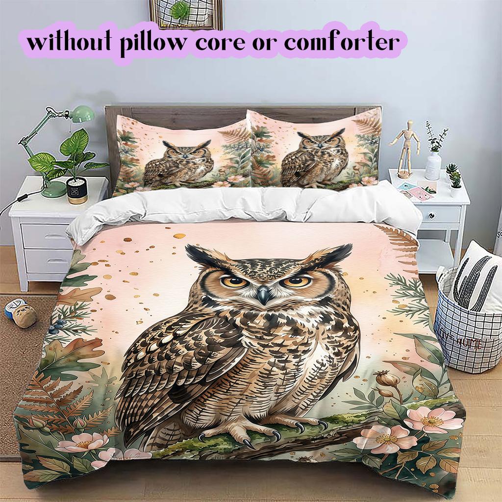 Watercolor Animal Painting Pattern Bedding,Quilt Set Quilt Cover Pillowcase Home Birthday Gift (1*duvet Cover+2*pillowcase,without Core)
