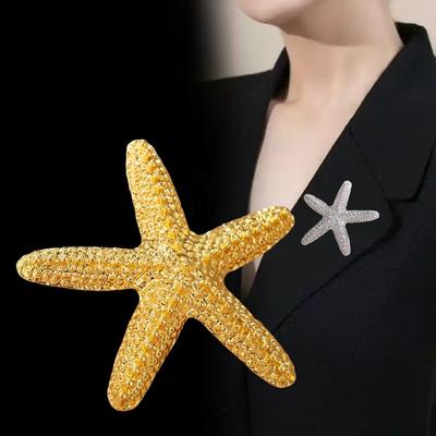 Creative Metal Brooch Pins DIY Multi-Occasion Wear Starfish Brooch Lapel Pin Accessories