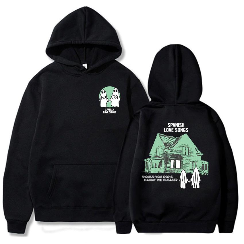Ghost Cartoon Graphic Hoodies No Joy Spanish Love Songs Sweatshirts Ropa Mujer Sudaderas Kawaii Women Men Clothes Casual Hoodie