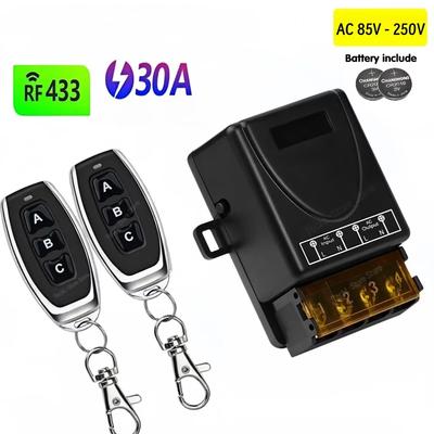 AC 220V 30A Relay Universal Remote Control Switch 433mhz Wireless Switch and On Off Transmitter for Light Lamp Water Pump Door