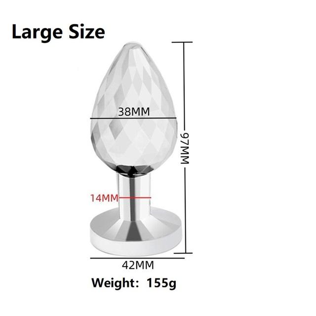 Facettenreiches Analkugeln-Buttplug-Set aus Metall, funkelnd, klein, groß, Analplug, Schmuck, Dildo, funkelnd, Ass Plug, Sexspielzeug, Mann, Frau