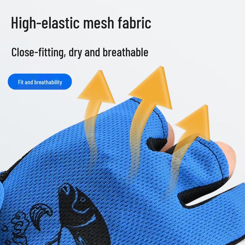 Grsaed Summer Breathable Three-Finger Exposed Fishing Gloves