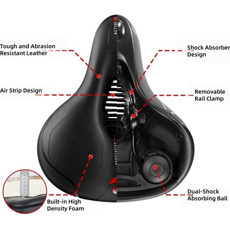 General Mountain Bike Seat - Thick and Soft, Breathable, Shockproof, Ball-shaped - Comfortable Seat for Long-Distance Cycling
