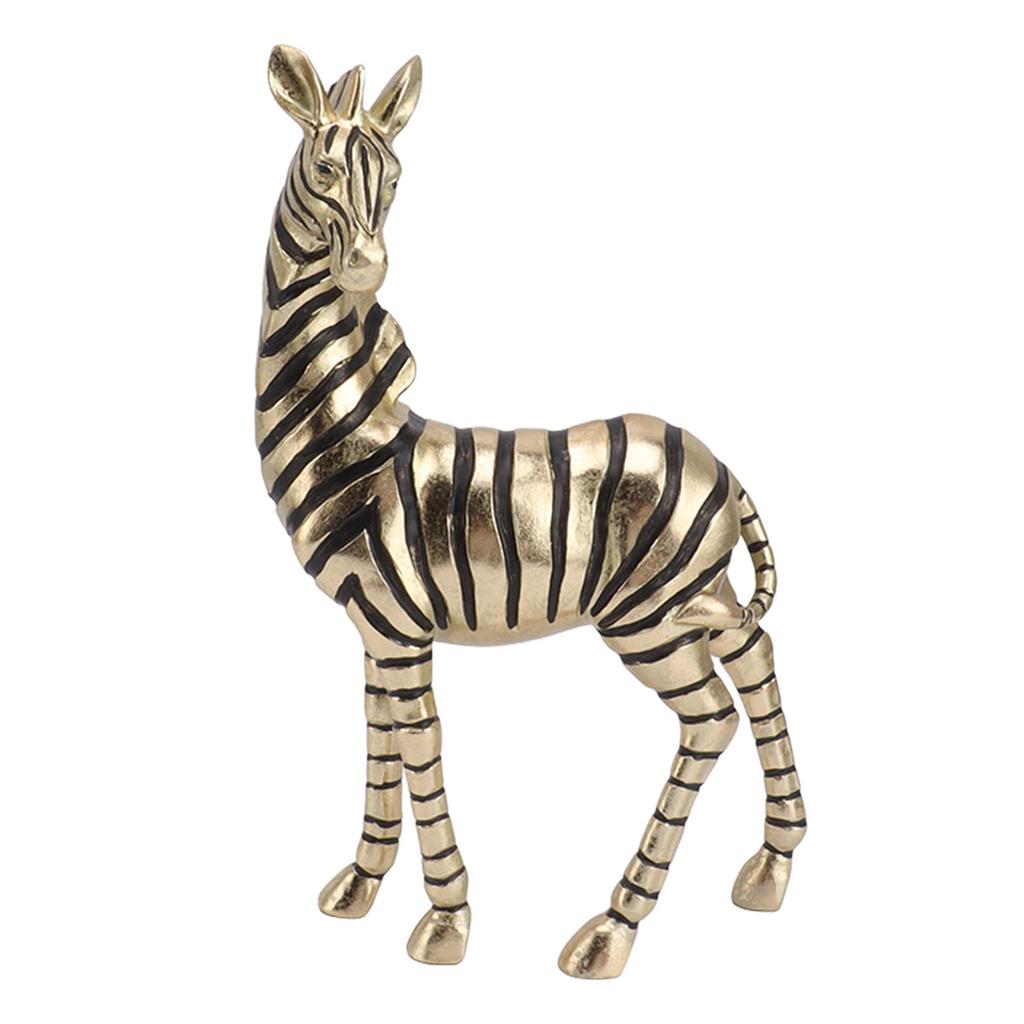 Resin Zebra Statues Gold Vivid Slip Resistant Compact Simulated Animal Statues for Home Decoration
