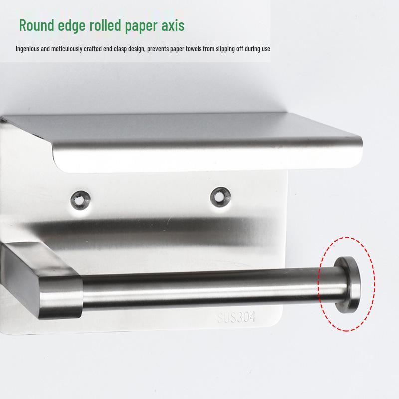 Stainless Steel 304 Punch-Free Bathroom Tissue & Phone Holder