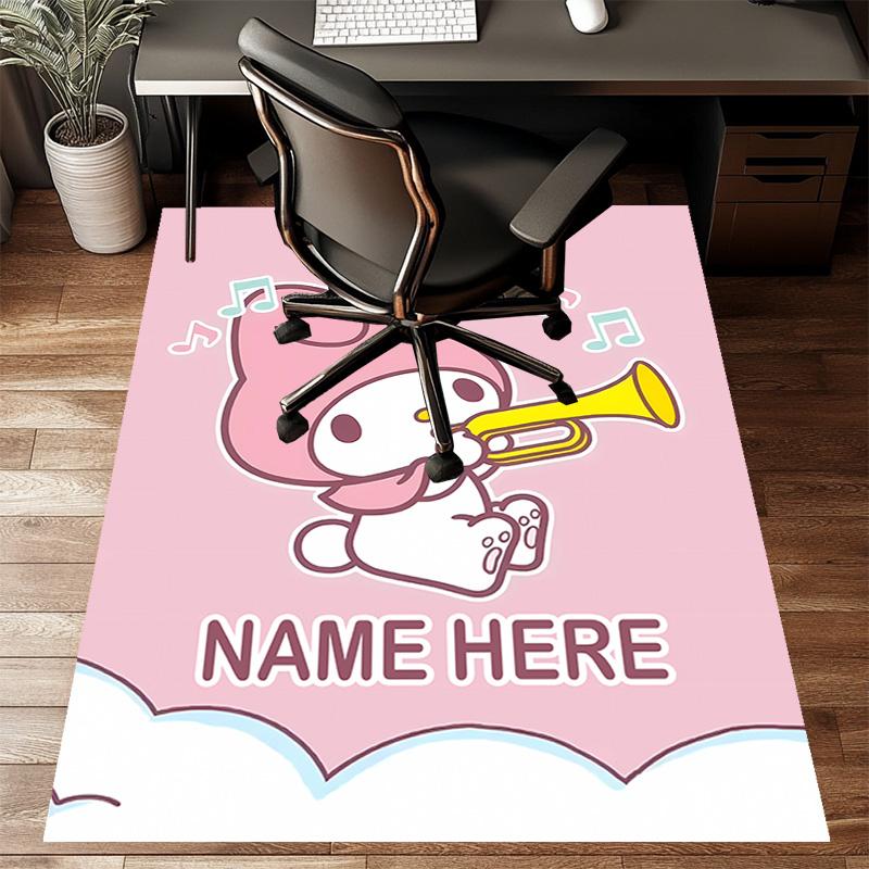 Custom Melody Mat Personalized Name, Polyester Washable Indoor Entryway Rug, Gift for Christmas, Easter, Thanksgiving Day