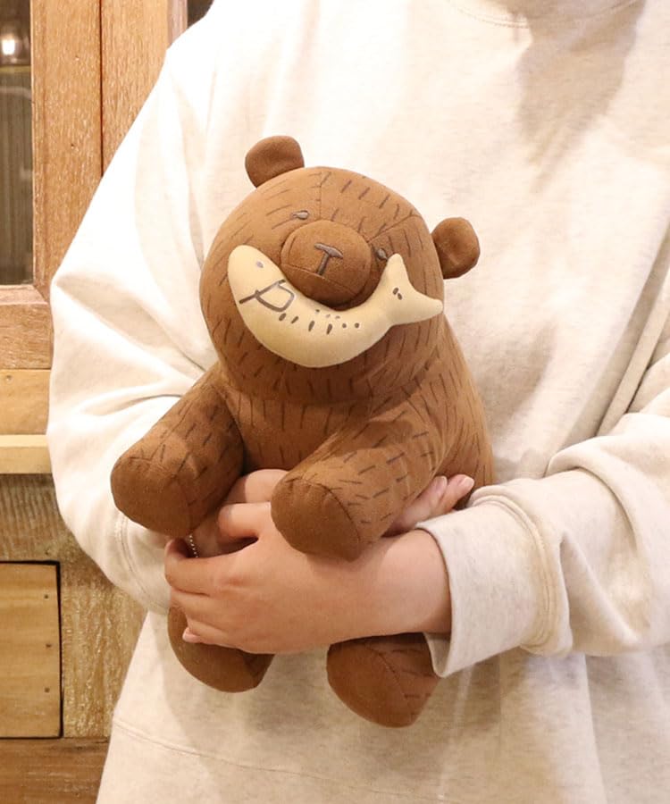 Bleu Bleu Bleuet Wood Carving Folk Craft Bear Plush Toy Mascot Large Decorative Figurine Cute Soothing Bleuet