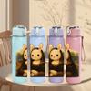 1PC Nun Rabbit Cute Character Print 750ml Color Plastic Sports Water Bottle Leakproof Flip Straw Lid Suitable for Sports Office Home Use