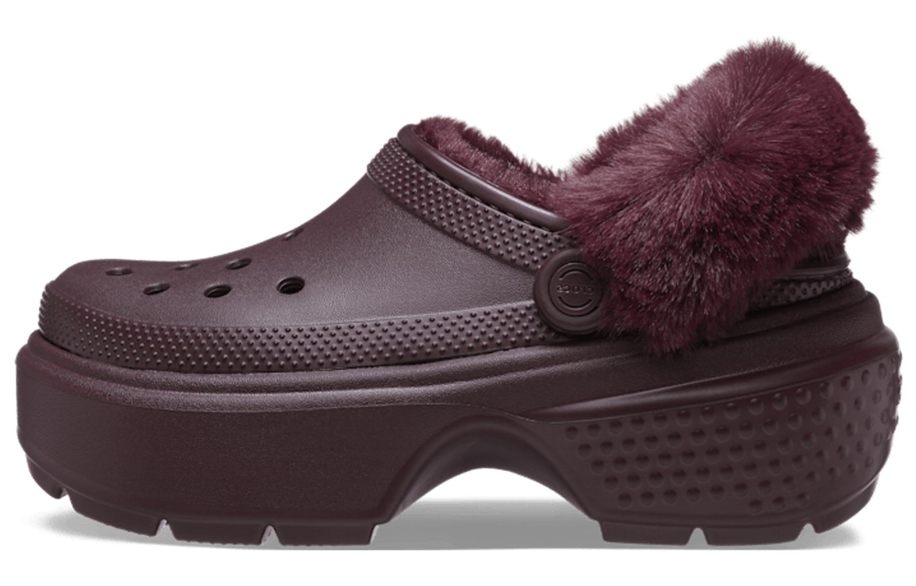 Crocs Stomp Lined Clogs  Dark Cherry  Women s 208546-6WD 36-37