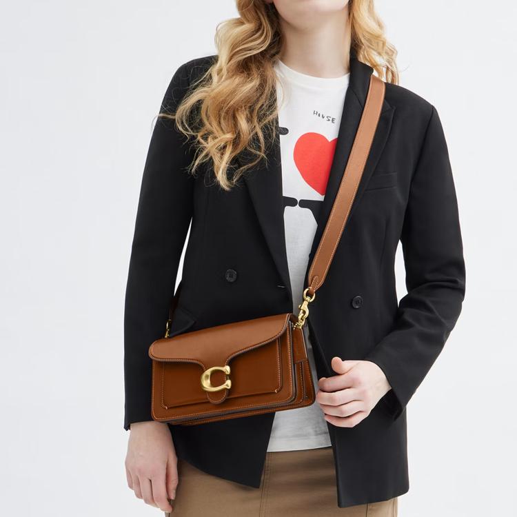 Coach Tabby 26 Classic Logo Leather Shoulder Tote Bag Medium Women Handbags Brown CAM86-B4T2