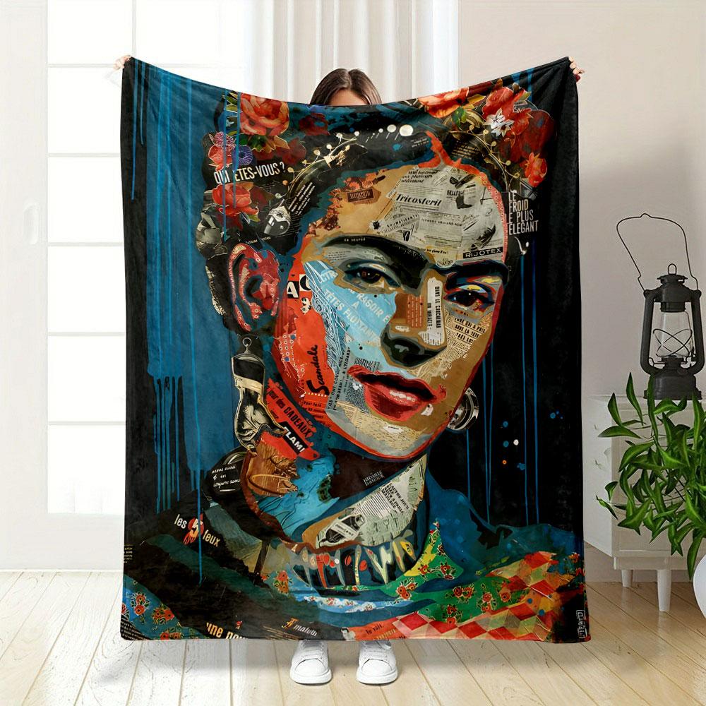 Frida Kahlo Collage Art Blanket bedroom Blanket for Livingroom Couch lunch break Soft Cozy throw for Friend's festival Gift