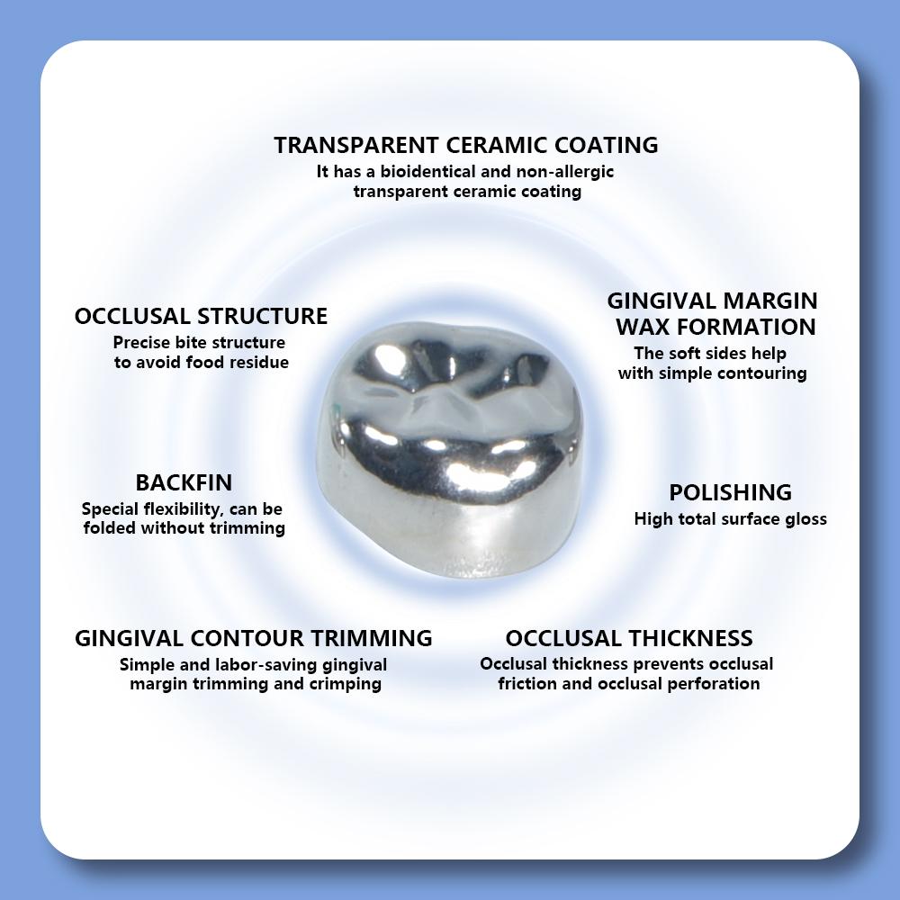 48 stk Dental Primære Molar Crown tenner Preformed Rustfritt stål Midlertidige Kroner Kit Kids Pediatric Dentistry Supply