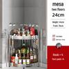 Stainless Steel Kitchen Corner Shelf for Oil, Sauce, Vinegar & Spices - Triangle Storage Rack with Knife Holder.