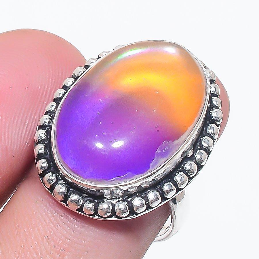 

Натуральный двухцветный турмалин 925 стерлинговое серебро ювелирное кольцо размер 7 t5d29