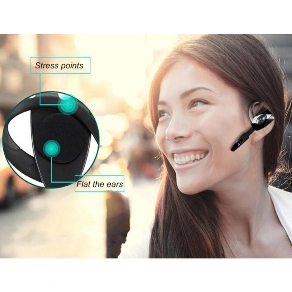 New Handsfree with Mic Silica Gel Single Ear-hook Bluetooth Headset Earphone Button