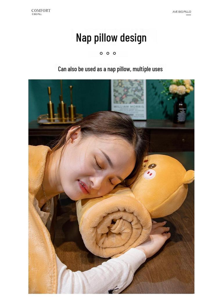 3D Cartoon Plush Doll Blanket - Office Nap & Air Conditioning Cover, Gift for All Ages