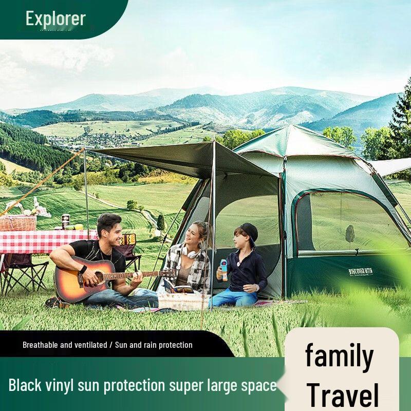 TAN XIAN ZHE Automatic Ultralight 3-4 Person Camping Tent 3-4 Person