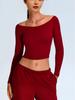 Women's Quick-Dry One-Shoulder Long-Sleeve Yoga & Fitness Top