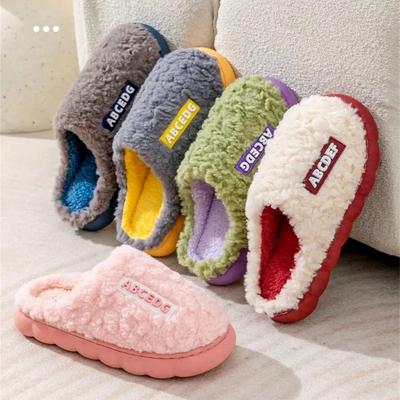Cotton Slippers for Women At Home In Winter Indoor Home Non-slip Spring and Autumn Warm Plush Couple Winter Men