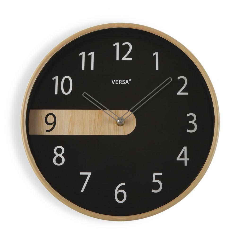 Black Wall Clock 30.5 Cm VERSA 20551081