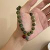 Aquamarine Camellia Beaded Elastic Bracelet Women's Forest Style Traditional Chinese Style Exquisite Bracelet Colorful Pink Mist High-End Bracelet