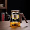 Elegant and Functional Glass Teapot with Heat-resistant Magnetic Suction Cup Separation and One-button Filter for Brewing Tea