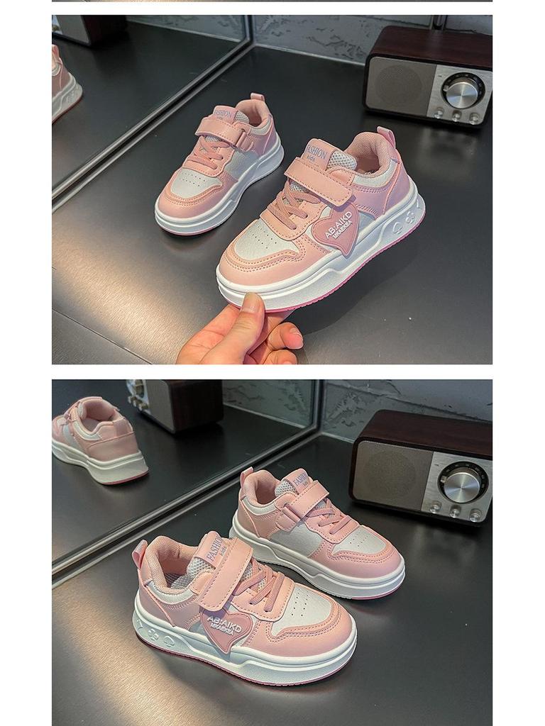 2025 Autumn Korean Style Girls' Heart Low-Top Canvas Sneakers for Children